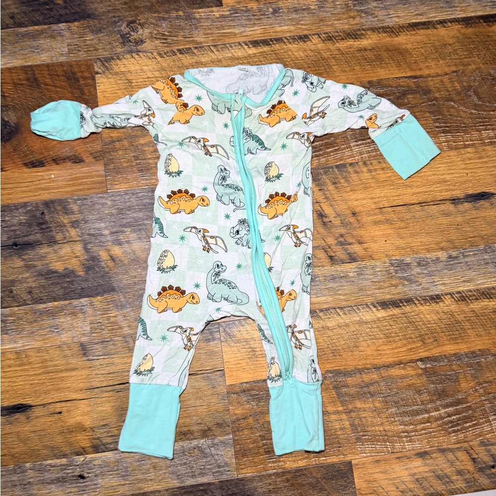 Unbranded Kids Mint Dinosaur One-Piece Sleeper